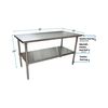 Bk Resources Stainless Steel Work Table With Stainless Steel Undershelf 60"Wx30"D QVT-6030
